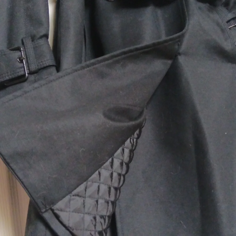 Ptp20" Zara Quilted Trench Coat In Black For Women - Picture 7 of 17